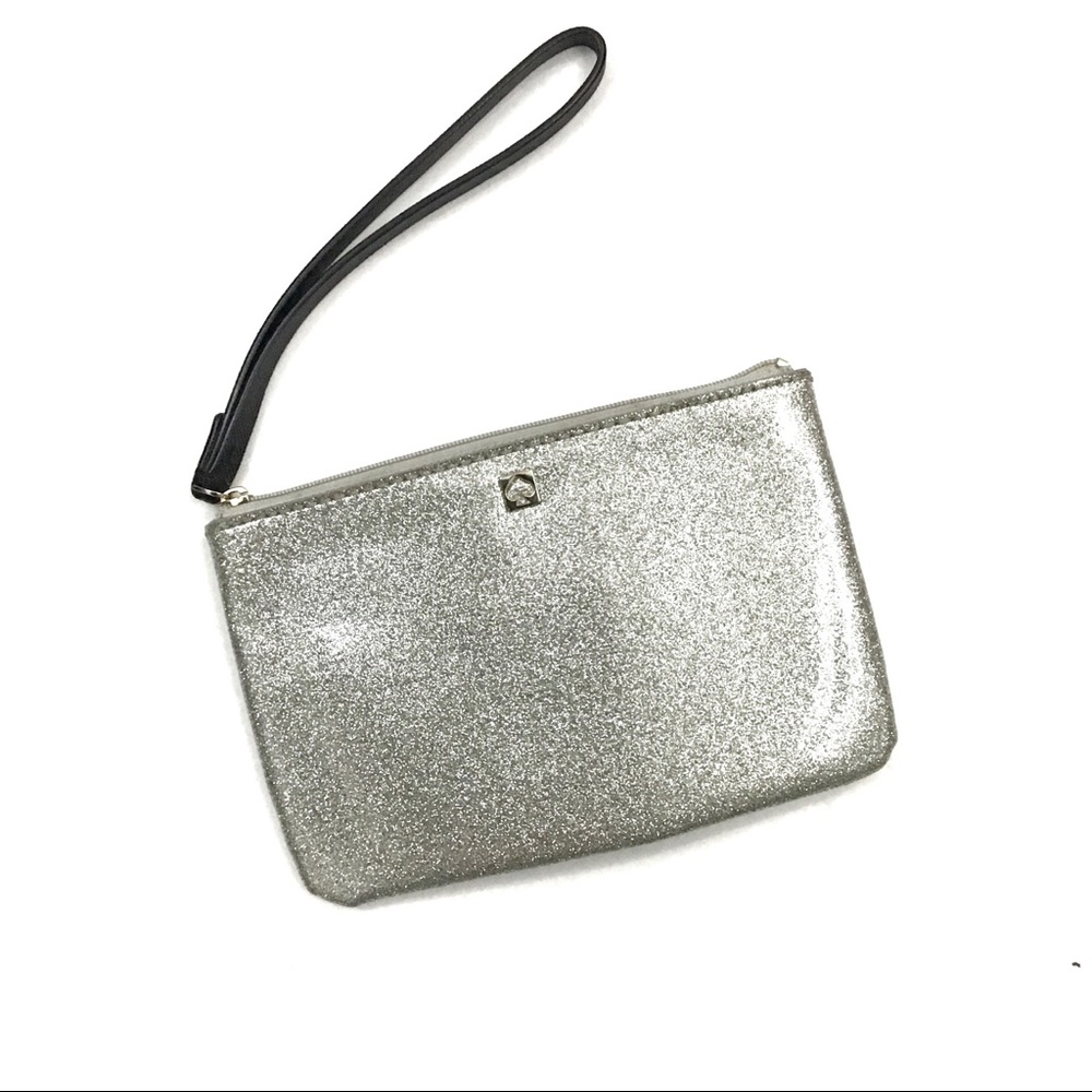 Kate Spade Silver Glitter Wristlet